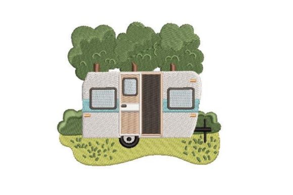 Camping Trailed Parked Near a Forest