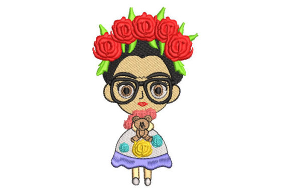 Doll with Glasses Embroidery Design