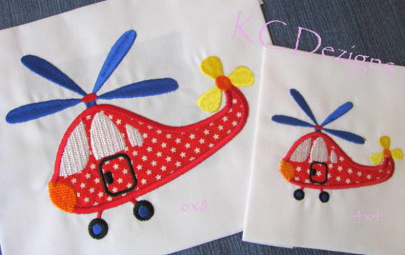 Helicopter Machine Applique Design