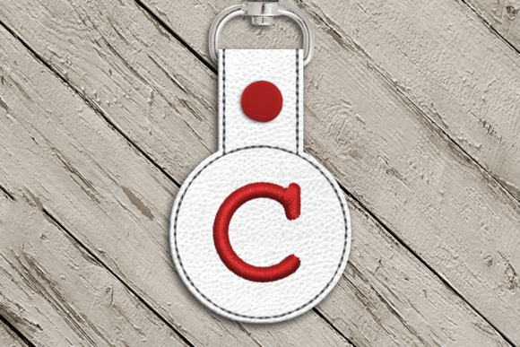 Letter C ITH Round Key Fob Applique
