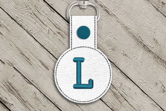 Letter L ITH Round Key Fob Applique