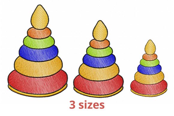 Pyramid Toy: Bright, Playful Embroidery for Boutique Apparel