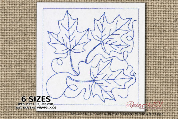 Set of Maple Leaves Bluework