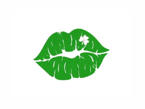 St Patrick's Day Lips Embroidery Design